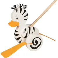 Goki Wooden Push Figure Zebra Duck