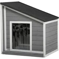 PawHut Säänkestävä Spruce Dog House, harmaa