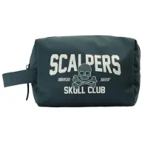 Scalpers Laukku 'Skull Club' tummanvihreä / luonnonvalkoinen