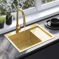 REA Fin BRUSH GOLD musta teräsallas