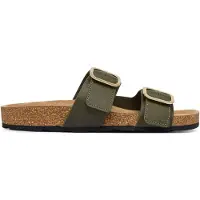 Tommy Hilfiger Th Classic Cork Sandal Leather - Khaki green - 41