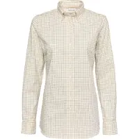 Chevalier Florence Shooting Fit Stretch Shirt Women Highland Green Tattersall 38W