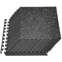 Vevor -palapeliharjoitusmatto, 24 kpl kuntoiluvälinemattoja, 610 x 610 x 10 mm, tiheä EVA-vaahtomattosetti, lukittuvat pehmeät kumilaatat, suojaava lattiapehmuste valkoisilla pisteillä kotikuntosaliin