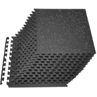 Vevor -palapeliharjoitusmatto, 24 kpl kuntoiluvälinemattoja, 610 x 610 x 14 mm, tiheä EVA-vaahtomattosetti, lukittuvat pehmeät kumilaatat, suojaava lattiapehmuste harmailla pisteillä kotisalille ja toi