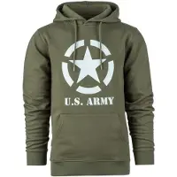 101 Inc Fostex Hoodie Allied Star (Color: Olive, Size: XL)