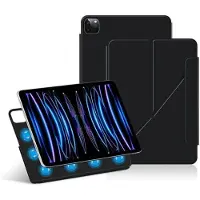 SKALO Magnetic Fold PU-Nahkakotelo Magneettisella Takaosalla Suojakuori sopii iPad Air 11" M4 (2026) - Musta