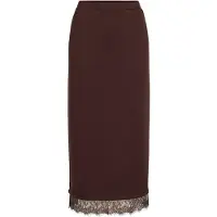 Vila Viewie Hw Lace Midi Skirt - Brown - S
