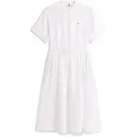 Tommy Hilfiger Ess Linen Midi Ss Shirt Dress - White - M