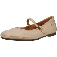 Pikolinos for woman. W2S-2631CO Carmona beige leather ballerina pumps (36), Flat, Buckle, Casual