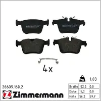 ZIMMERMANN Jarrupalasarja (4kpl), levyjarru 26609.160.2