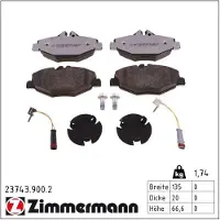 ZIMMERMANN Jarrupalasarja (4kpl), levyjarru 23743.900.2
