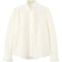 Mango Lyocell Blouse With Floral Embroidery - Cream - L