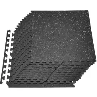Vevor -palapeliharjoitusmatto, 24 kpl kuntoiluvälinemattoja, 610 x 610 x 10 mm, tiheä EVA-vaahtomattosetti, lukittuvat pehmeät kumilaatat, suojaava lattiapehmuste harmailla pisteillä kotisalille ja toi