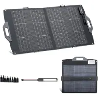 Vevor 100W kaksisuuntainen aurinkopaneeli, 16BB N-tyypin kokoontaitettava monokiteinen aurinkopaneelilaturi, 24% hyötysuhde, kannettava MC4-lähdöllä, USB-A (QC3.0), Type-C- ja DC-portit voimalaitoksil