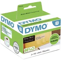 Dymo LW - Suuret osoitetarrat - 36 x 89 mm - S0722410, Läpinäkyvä, Itse kiinnittyvä tulostintarra, Muovi, Kiinteä, Suorakulmio, LabelWriter