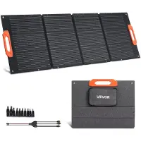 Vevor 150W kokoontaitettava monokiteinen aurinkopaneeli, 23% hyötysuhde kannettava ETFE-monoaurinkopaneelilaturi MC4-lähdöllä, Type-C, QC3.0 USB- ja DC-portit, IP67 vedenpitävä voimalaitoksille, retke