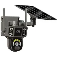 Mtp Products QL18 kaksoislinssinen aurinkokäyttöinen valvontakamera tekoälytunnistuksella - musta