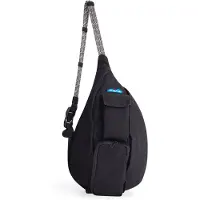KAVU Mini Rope Bag Cotton Crossbody Sling - musta