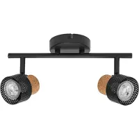 Osram CORK -kattokohdevalo, musta, 2-lamppuinen, himmennettävä, GU10 CORK, himmennettävä, Musta, Olohuone/ruokailutila, Metalli