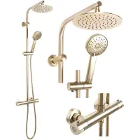 REA Bliss BRUSHED GOLD suihkusetti termostaatilla