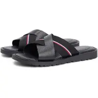Tommy Hilfiger Core Hilfiger Lth Criss C Sandal - Black - 42