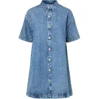 Pieces Sky A-shape Denim Lyhythihainen Lyhyt Mekko