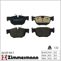 ZIMMERMANN Jarrupalasarja (4kpl), levyjarru 26409.160.1