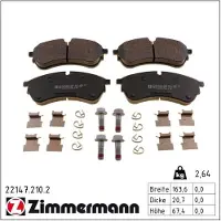 ZIMMERMANN Jarrupalasarja (4kpl), levyjarru 22147.210.2