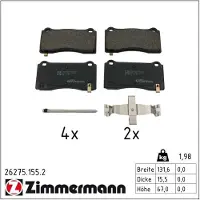 ZIMMERMANN Jarrupalasarja (4kpl), levyjarru 26275.155.2