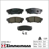 ZIMMERMANN Jarrupalasarja (4kpl), levyjarru 22153.155.1
