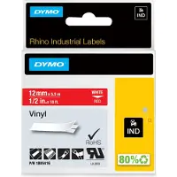 Dymo Rhino Professional, 12mm,merkkausteippi,valk. teksti pun.teipill?