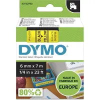 Dymo – D1, marking tape, 6mm, black text on yellow tape, 7m (S0720790)
