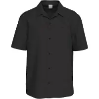 Calvin Klein Ss Camp Collar Solid Linen Class - Black - M