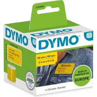 Dymo 2133400, Keltainen, Pyöristetty suorakulmio, Irroitettava, Musta keltaisella, 54 x 110 mm, Universaali