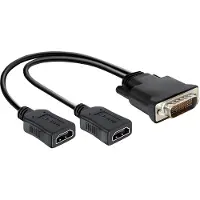 DeLOCK 65280, 0,25 m, DMS, 2 x HDMI, Uros, Nikkeli, Musta