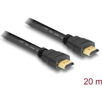 DeLOCK 20m, HDMI - HDMI, 20 m, HDMI-tyyppi A (vakio), HDMI-tyyppi A (vakio), 4096 x 2160 pikseliä, 10,2 Gbit/s, Musta (83452)