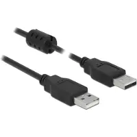 DeLOCK 1.5m, 2xUSB 2.0-A, 1,5 m, USB A, USB A, USB 2.0, Uros/uros, Musta (84890)