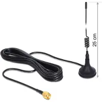 DeLOCK – GSM / UMTS Antenna SMA Plug 3 dBi omnidirectional fixed magnetic base black (88879)