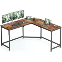 Vasagle Arvutilaud 149x149x75cm, antiikkinen, musta