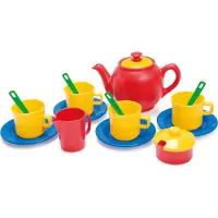 Dantoy Tea Set In Net L:19 Cm 17 Pcs - Multi/patterned - ONE SIZE