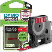 Dymo – D1 Durable 12 mm x 3 M, white on red (1978366)