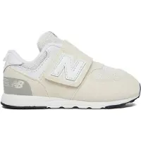 New Balance unisex for kids. NW574V1 574 NEW-B Hook & Loop trainers, white (25.5), Flat, Velcro, Casual, Grey, children's fashion
