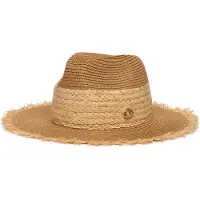 GUESS Ofelia Raffia Fedora Hat - Brown - M