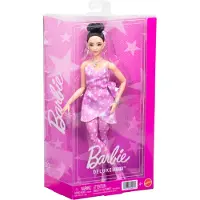 Barbie Deluxe Style Fashion Doll #11 In Pink Denim Star-Print Dress, Black Hair In Bun - Pink - ONE SIZE