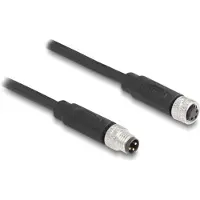 DeLOCK 80140, 3 m, M8, M8, Uros/naaras, Musta, Termoplastinen polyuretaani (TPU)