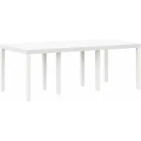 vidaXL Puutarhapöytä Valkoinen 200x100x73 cm Poly Rattan