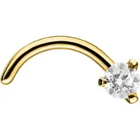 Wildcat Jewelled Nosestud<!--63f70f1465380--> - Valkoinen, Kultainen metalli