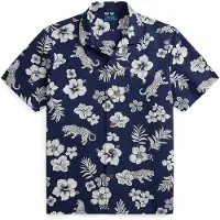 Ralph Lauren 40/1 Seersucker-Wvn-Shirt - Blue - L