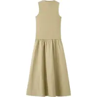 Mango Contrast-Bodice Dress - Khaki green - XL