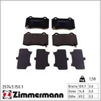 ZIMMERMANN Jarrupalasarja (4kpl), levyjarru 25743.150.1